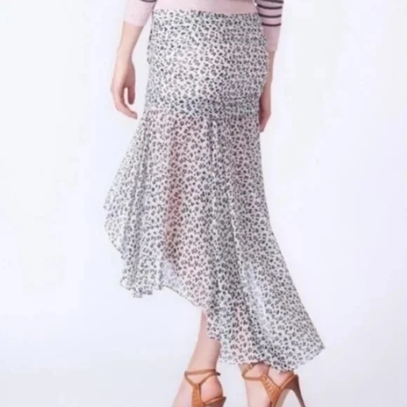 VERONICA BEARD SEVILLA RUFFLE SKIRT BLACK WHITE 4 - Picture 2 of 10